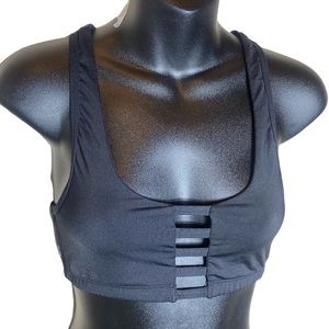 DONATED: Victoria’s Secret pink small black pullover sports bra ladder cutouts